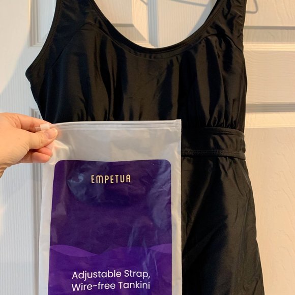 Shapermint Essentials Adjustable Strap Wire Free Tankini Black Size L NWT - Picture 4 of 5